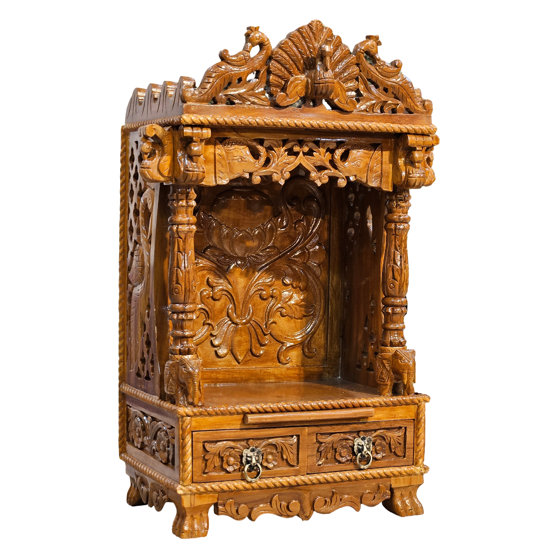 Designer Pooja Mandir for Living Room Décor