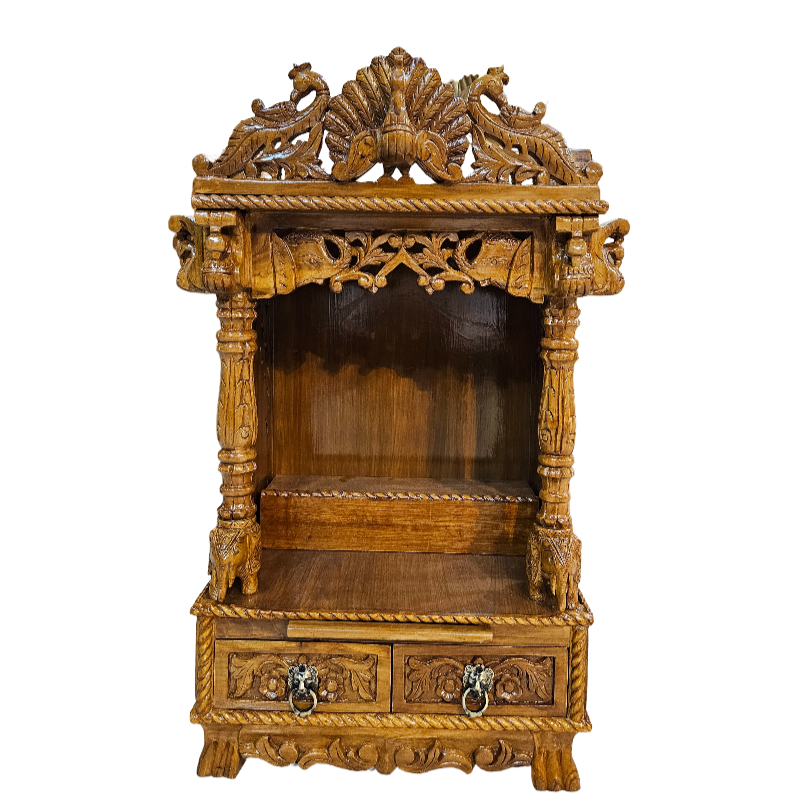 Antique Style Wooden Temple for Home Worship