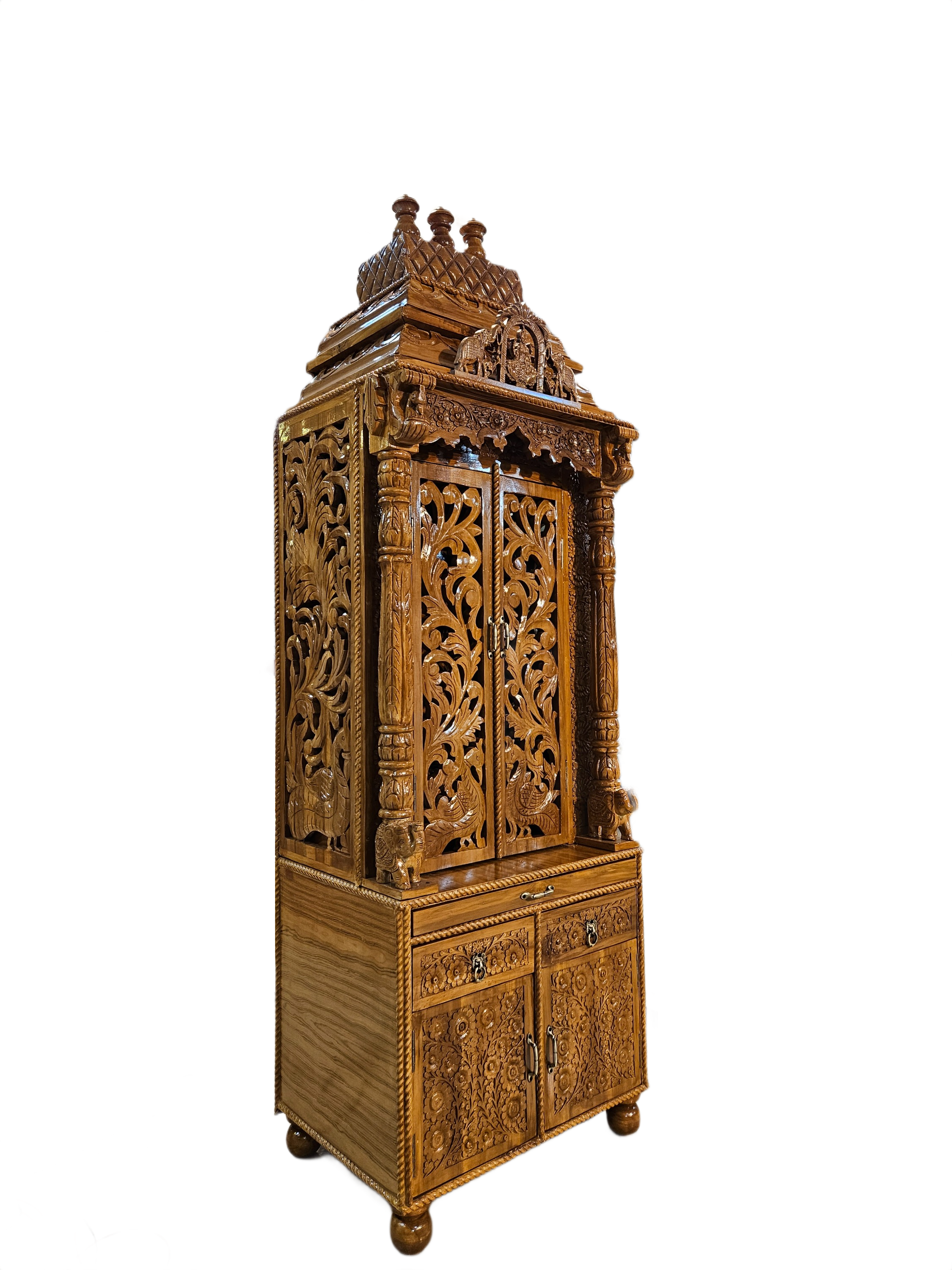 Premium Handmade Wooden Temple with Storage