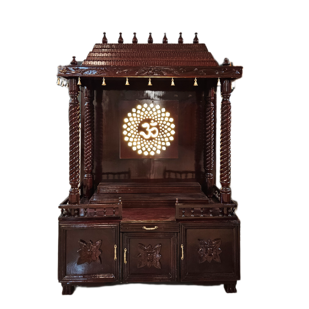 Compact Wooden Temple for Small Homes