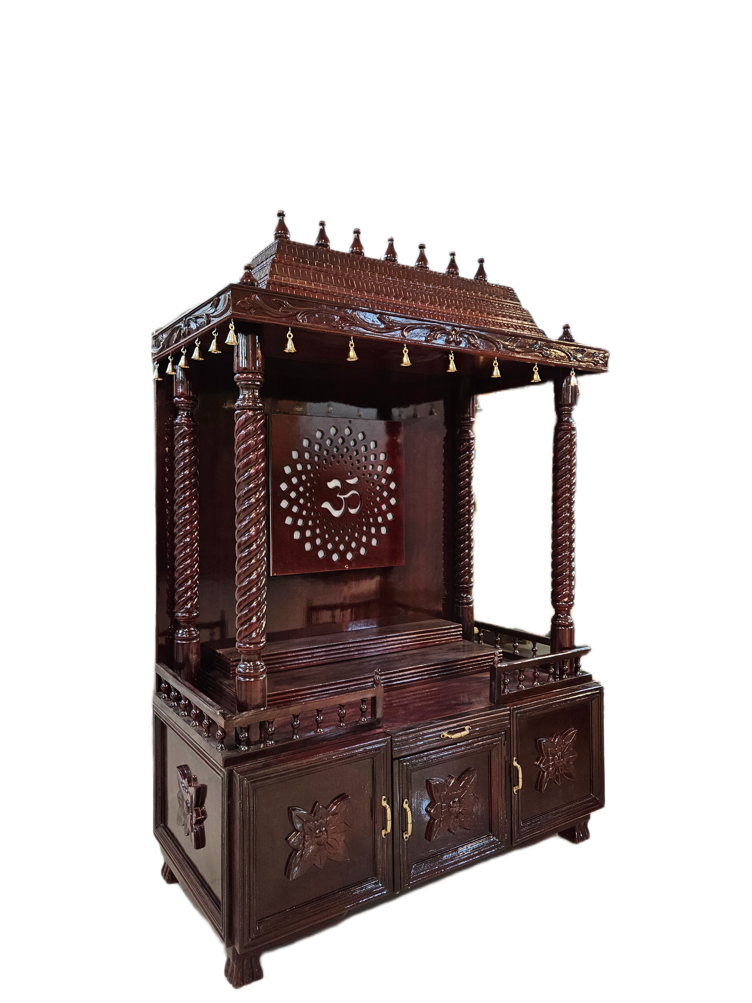 Compact Wooden Temple for Small Homes