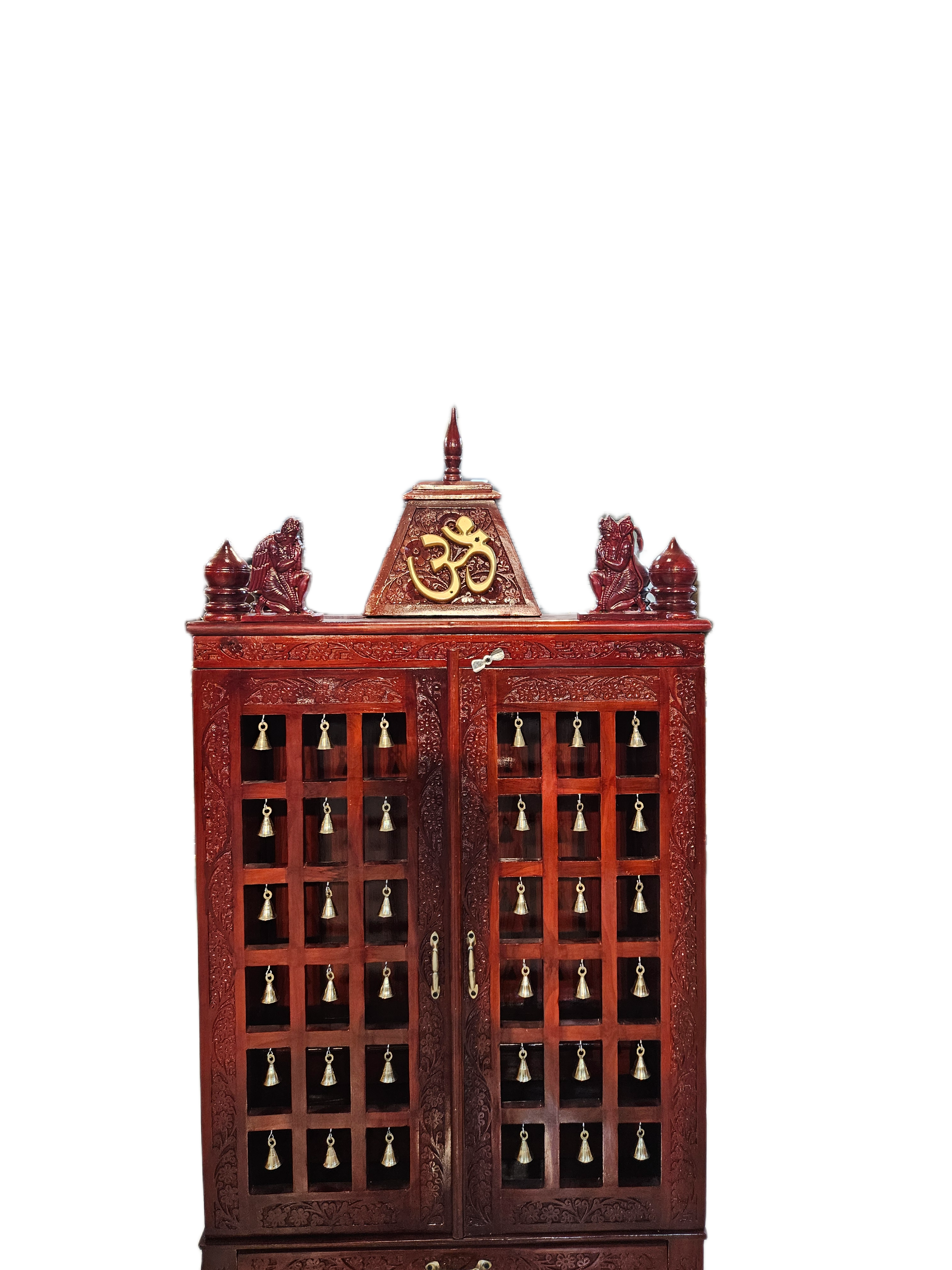 Premium Solid Wood Mandir with Polished Finish