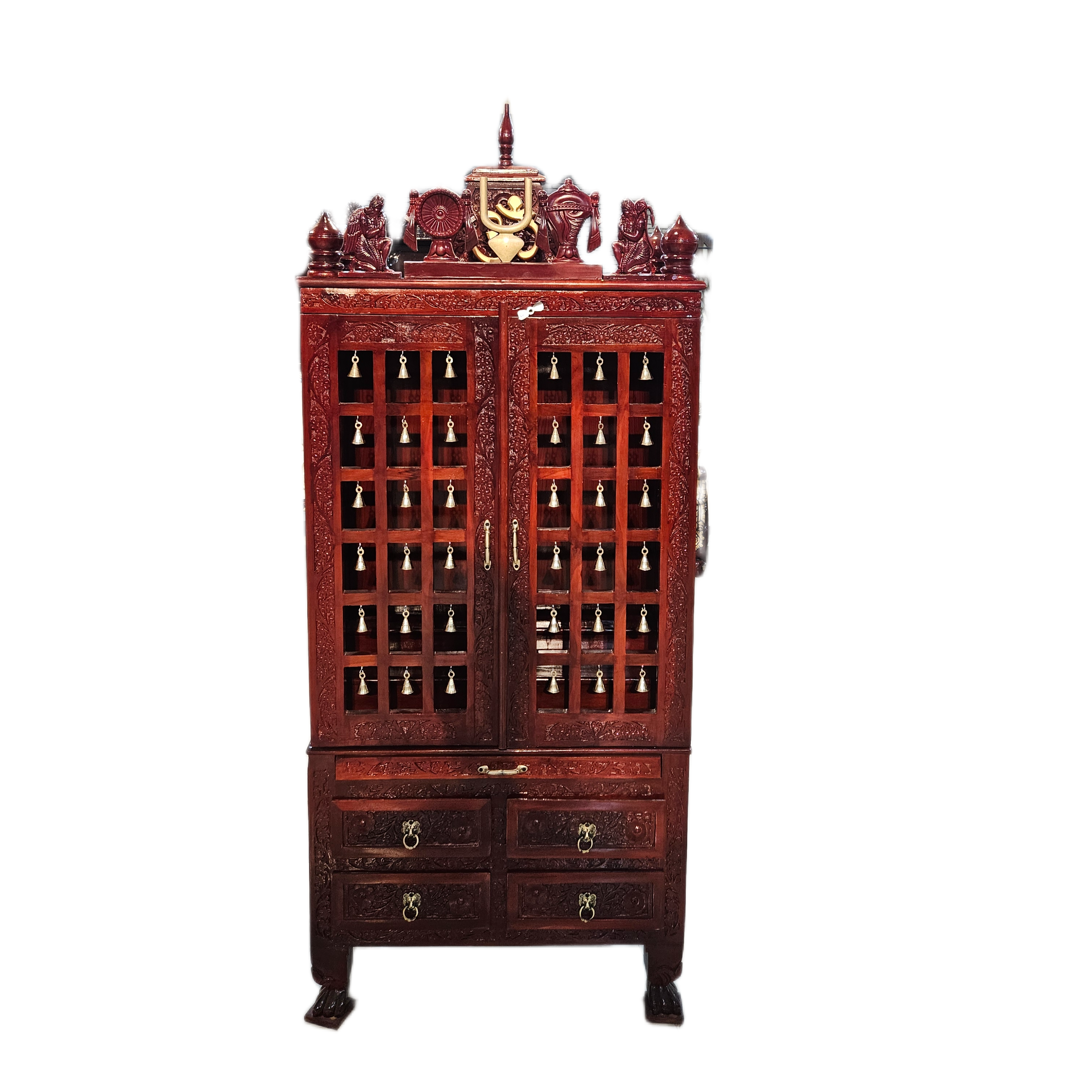 Premium Solid Wood Mandir with Polished Finish