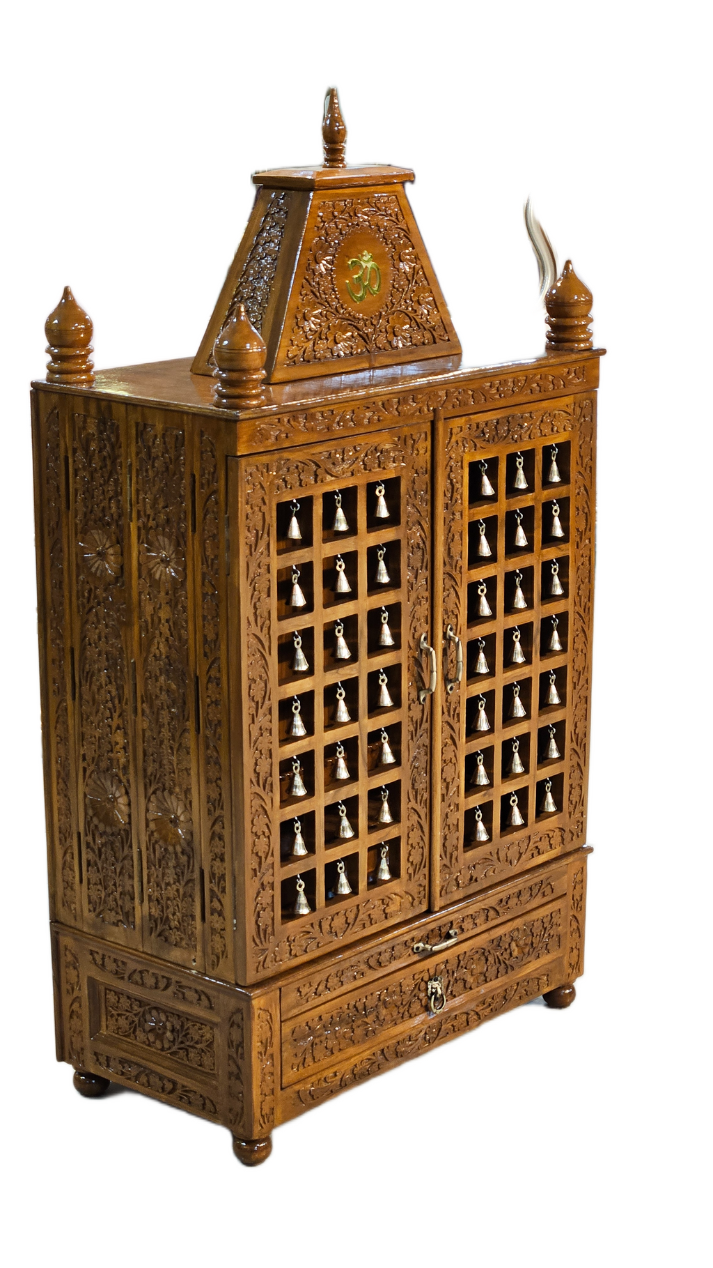 Decorative Wooden Pooja Mandir with Hand Carving