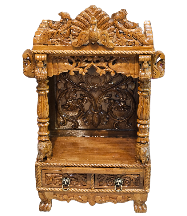 Compact Wooden Temple for Small Homes & Apartments