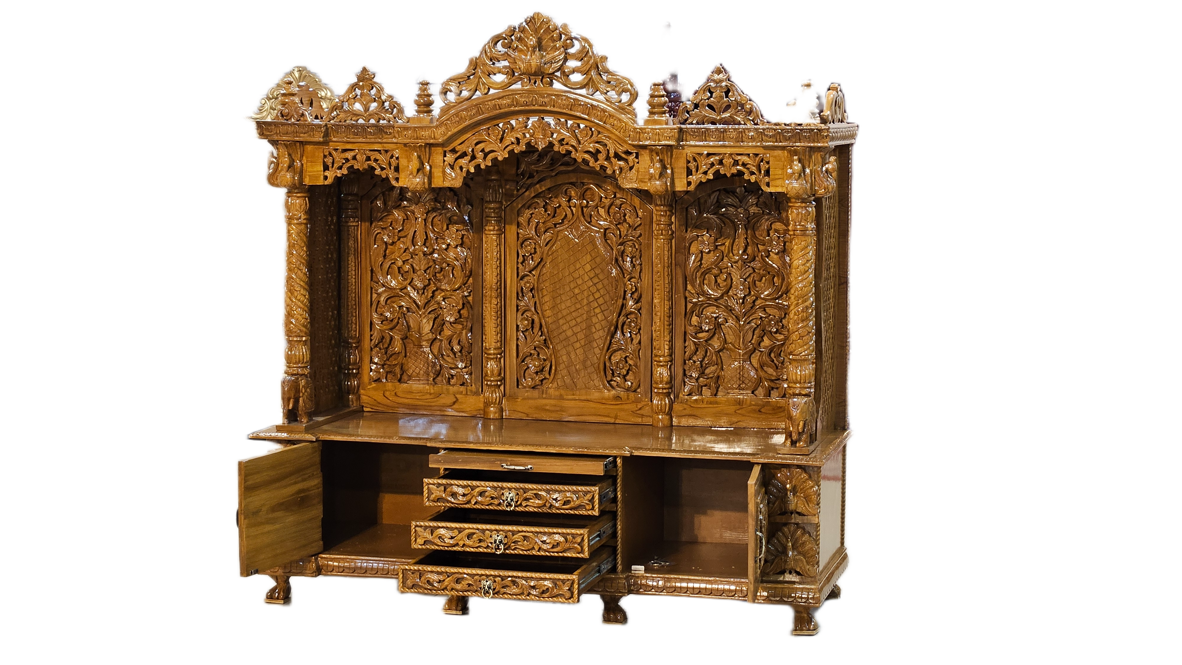 Luxury Wooden Pooja Temple for Home Décor