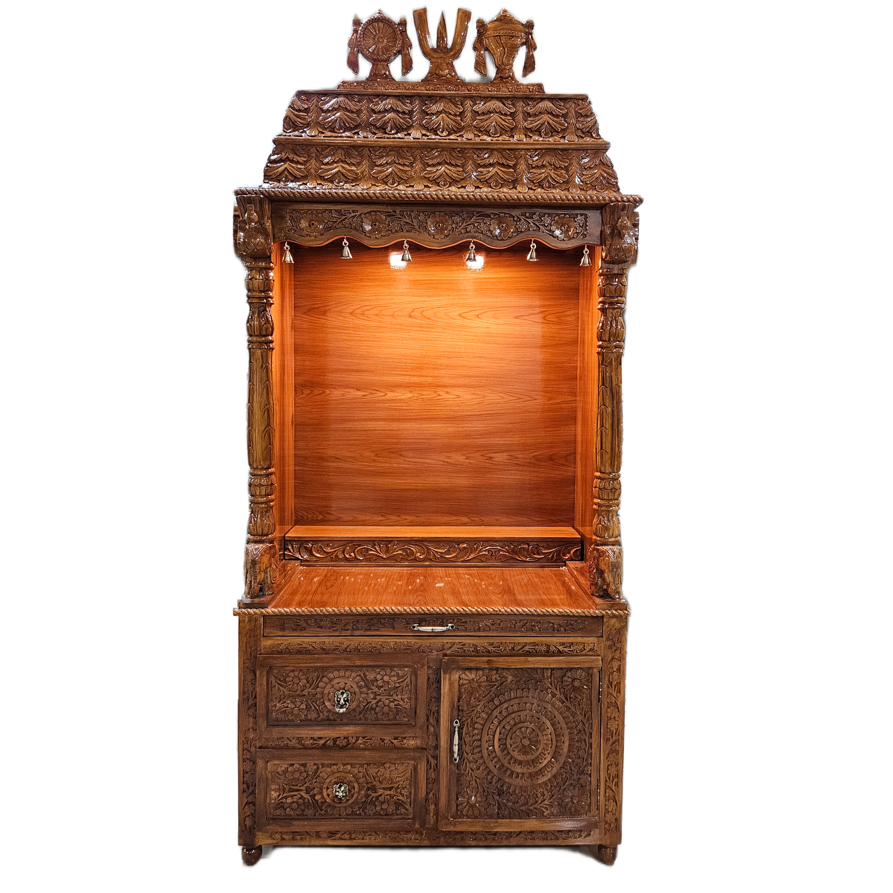 Artistic Wooden Temple for Daily Rituals