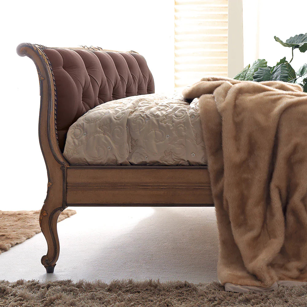 Antique Wooden Bed with Hand Elegance