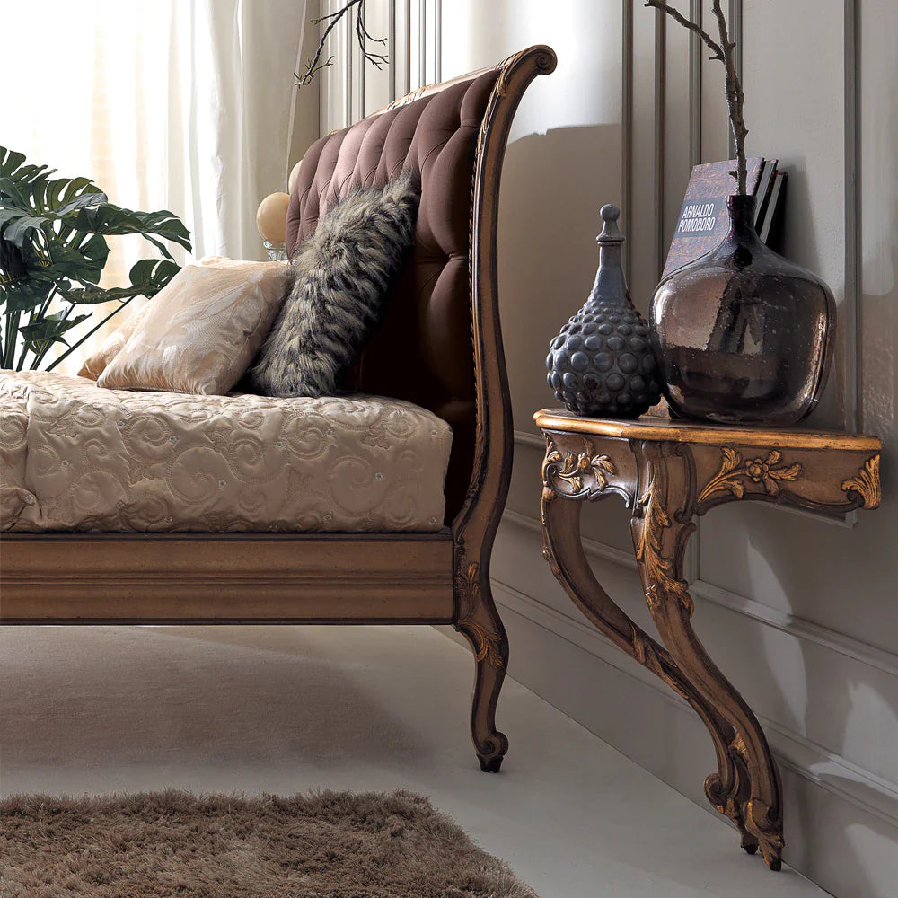 Antique Wooden Bed with Hand Elegance