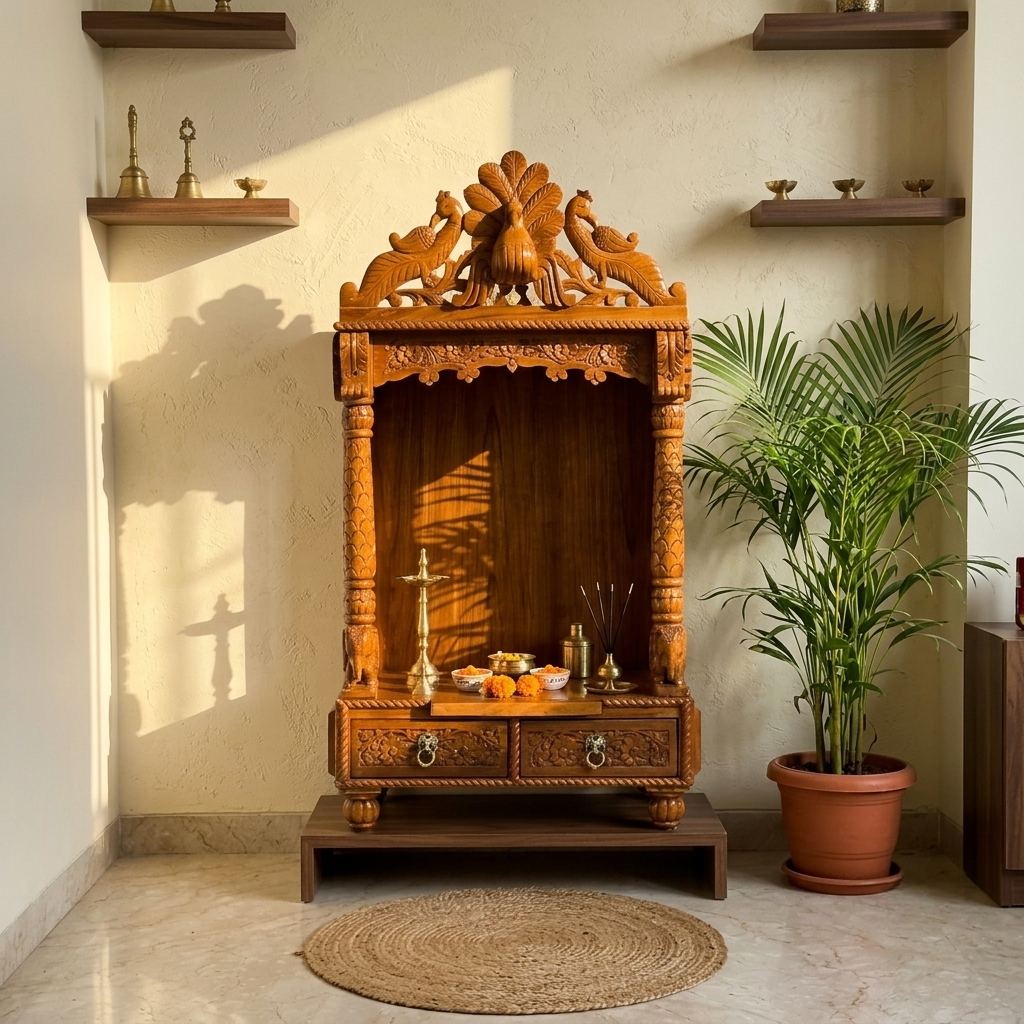Premium Solid Wood Temple for Meditation & Prayer