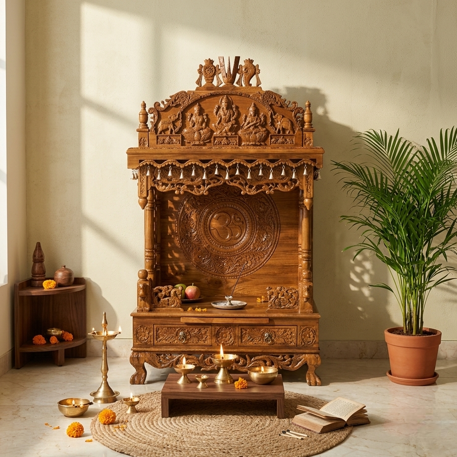 Premium Solid Wood Temple for Meditation & Prayer