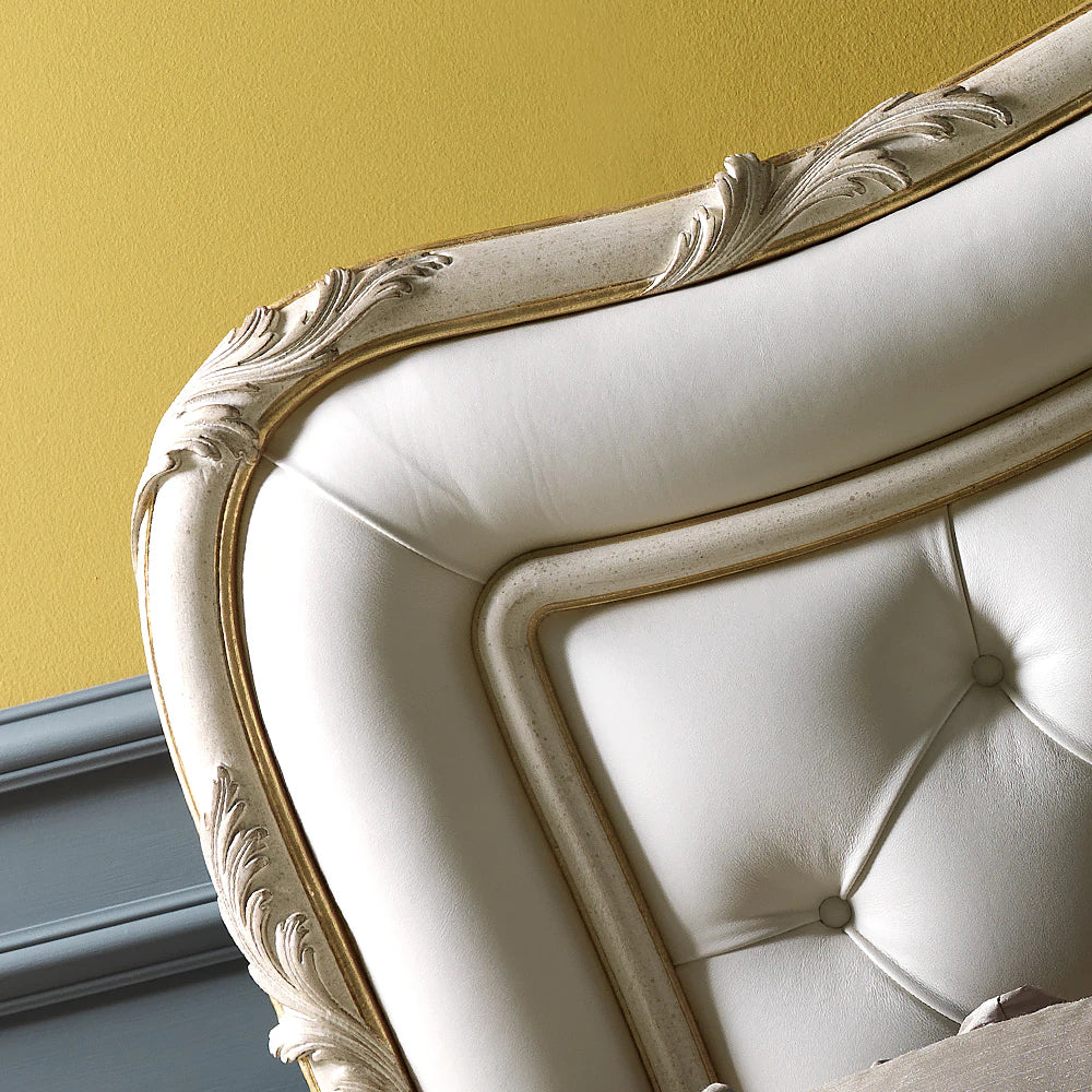 Classic Wooden Bed with Antique Carved Design