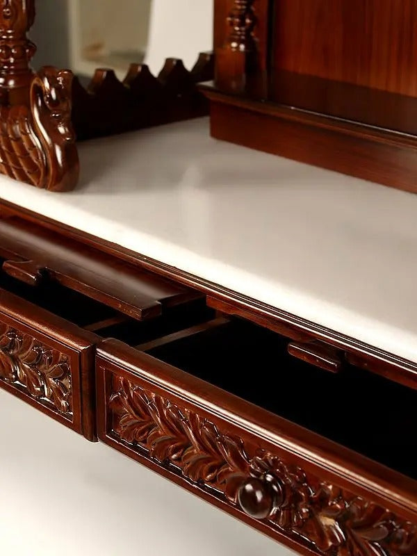 Handcrafted Wooden Mandir for Home | Traditional Pooja Temple with Carving