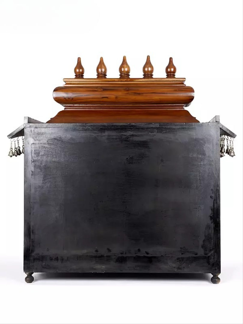 Premium Carved Wooden Pooja Mandir | Spacious Storage Drawers