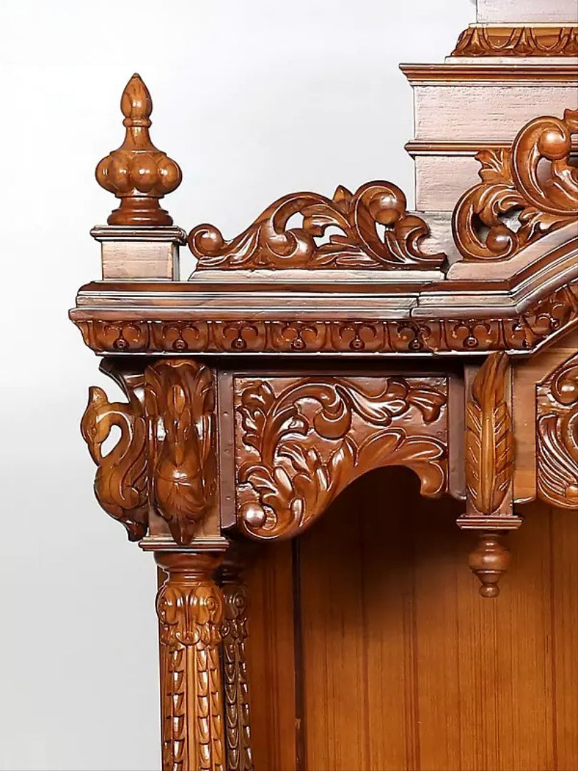 Solid teak Wood Mandir | Handmade Temple for Home & Office