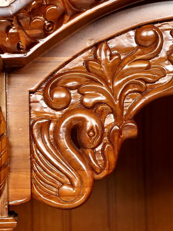 Solid teak Wood Mandir | Handmade Temple for Home & Office