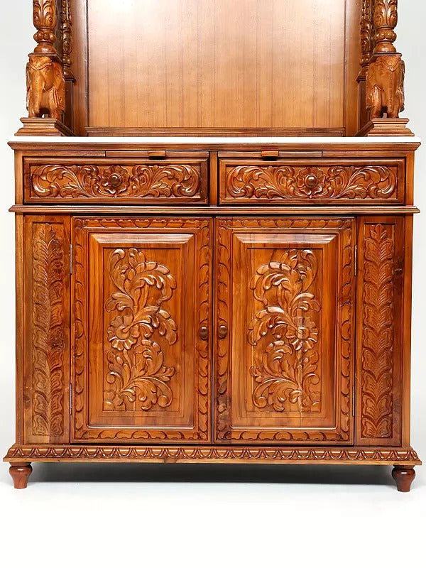 Solid teak Wood Mandir | Handmade Temple for Home & Office