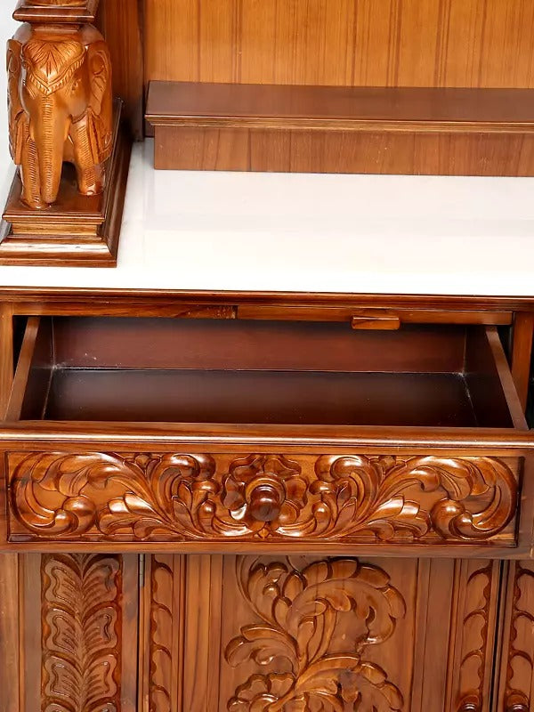 Solid teak Wood Mandir | Handmade Temple for Home & Office