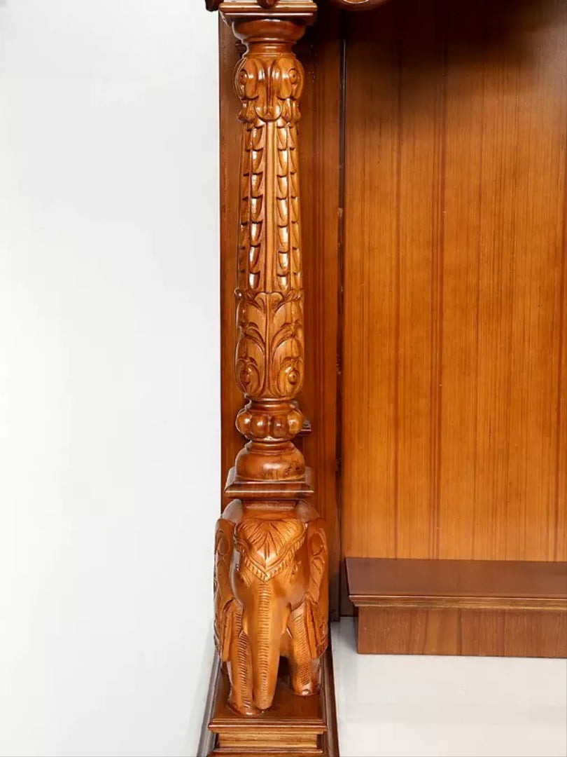 Solid teak Wood Mandir | Handmade Temple for Home & Office
