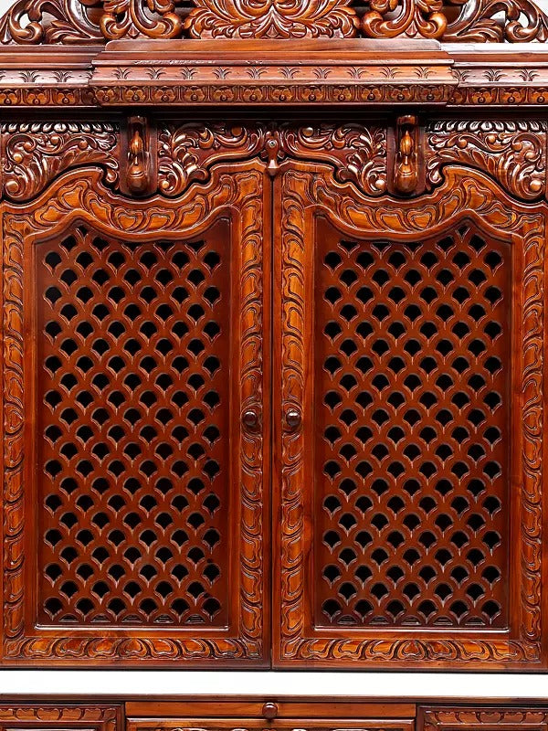 Luxury Wooden Mandir for Home | Designer Pooja Temple Unit