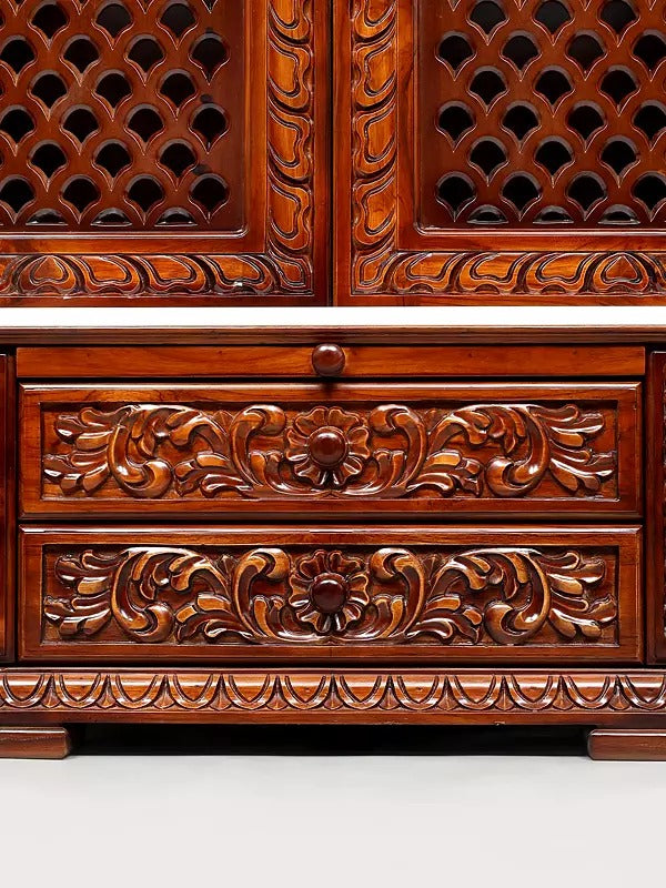 Luxury Wooden Mandir for Home | Designer Pooja Temple Unit