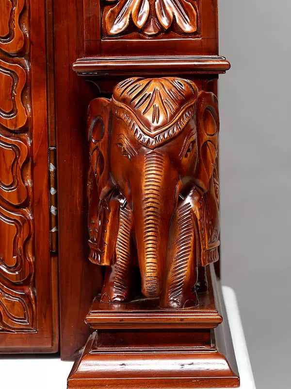 Luxury Wooden Mandir for Home | Designer Pooja Temple Unit