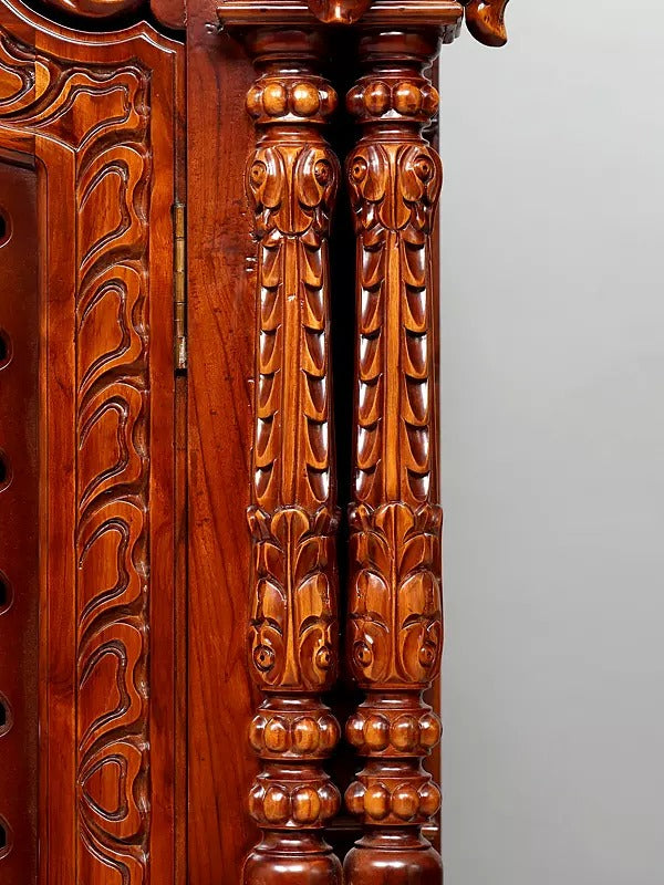 Luxury Wooden Mandir for Home | Designer Pooja Temple Unit