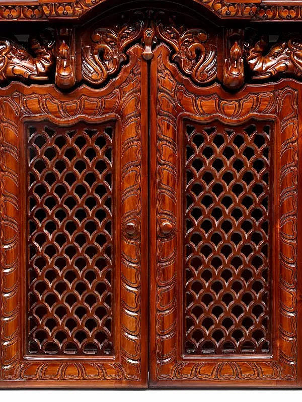Indian Hand-Carved Wooden Temple | Home Pooja Mandir