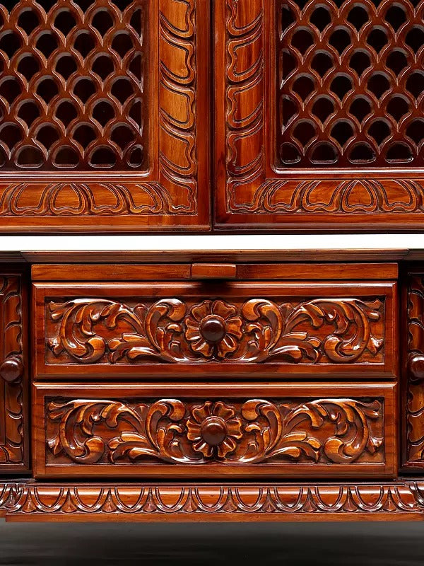 Indian Hand-Carved Wooden Temple | Home Pooja Mandir