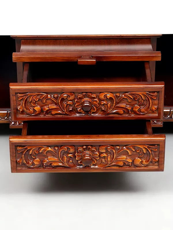 Indian Hand-Carved Wooden Temple | Home Pooja Mandir