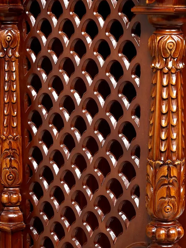 Indian Hand-Carved Wooden Temple | Home Pooja Mandir