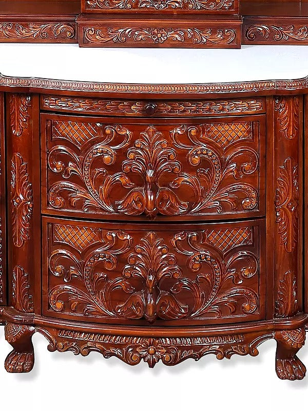 Decorative Wooden Pooja Temple | Luxury Carved Mandir