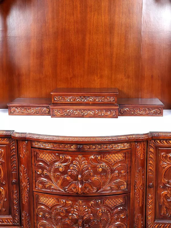 Decorative Wooden Pooja Temple | Luxury Carved Mandir