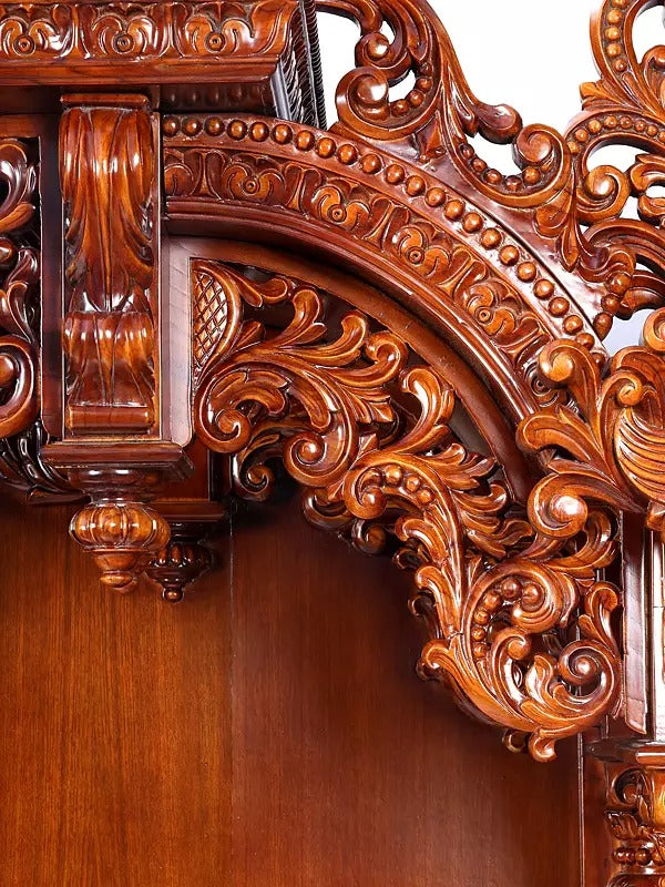 Decorative Wooden Pooja Temple | Luxury Carved Mandir