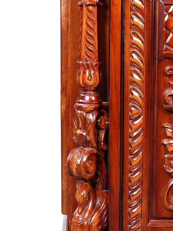 Decorative Wooden Pooja Temple | Luxury Carved Mandir