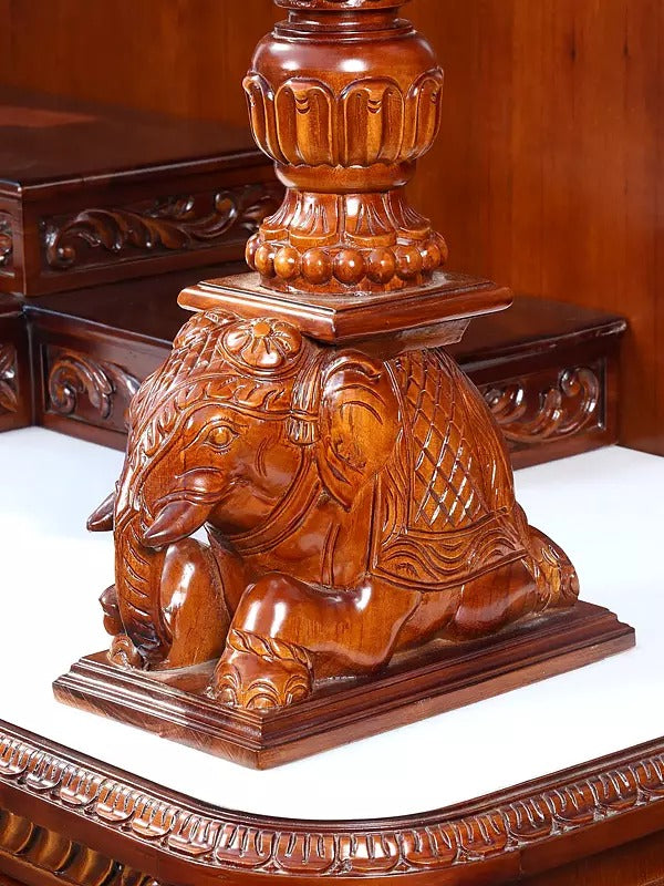 Decorative Wooden Pooja Temple | Luxury Carved Mandir