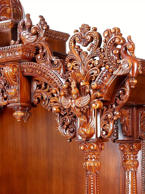 Decorative Wooden Pooja Temple | Luxury Carved Mandir