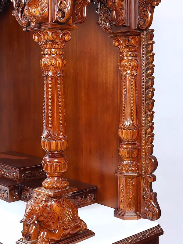 Decorative Wooden Pooja Temple | Luxury Carved Mandir