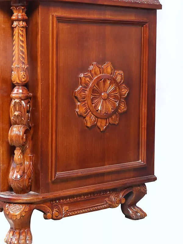 Decorative Wooden Pooja Temple | Luxury Carved Mandir