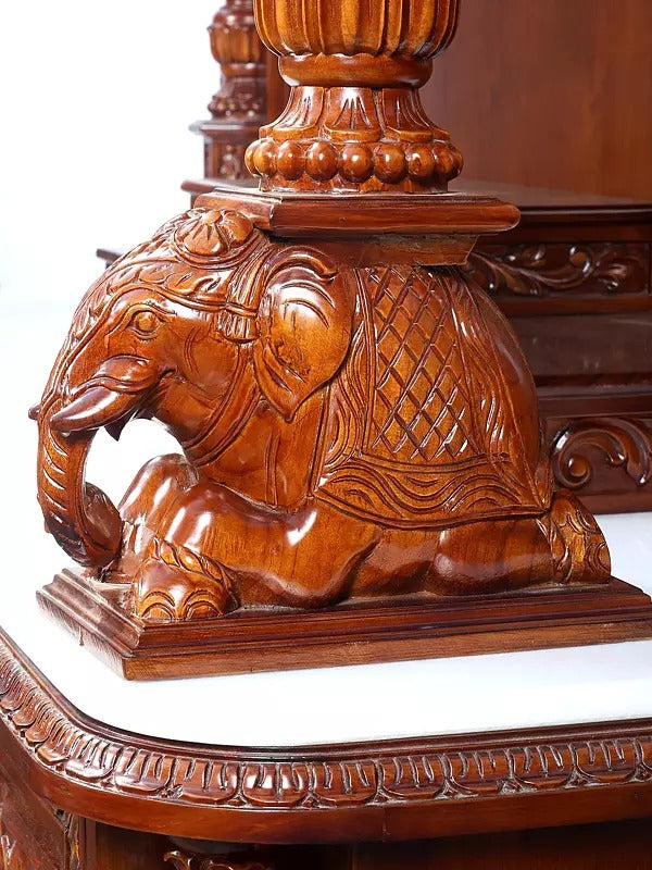 Decorative Wooden Pooja Temple | Luxury Carved Mandir