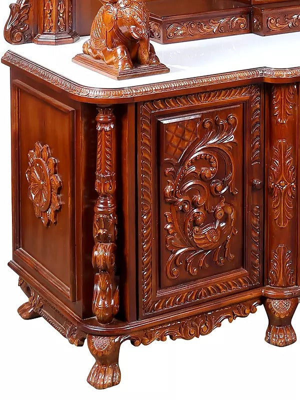 Decorative Wooden Pooja Temple | Luxury Carved Mandir