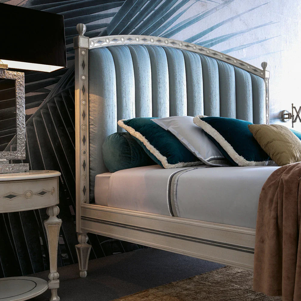 Classic Wooden Bed with Antique Carved Design