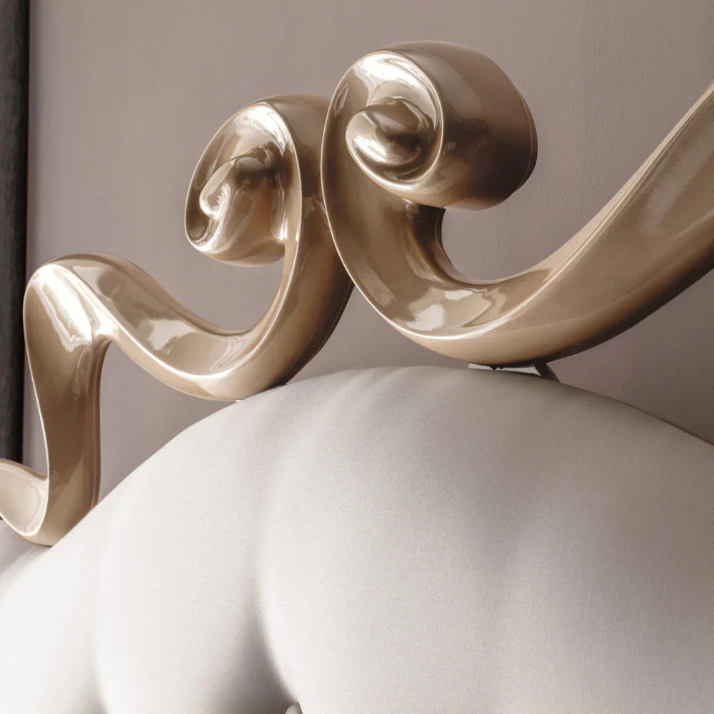 Classic Wooden Bed with Antique Carved Design