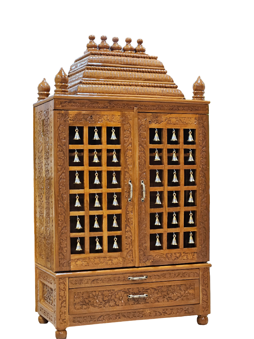 Durable Wooden Mandir with Minimalist Design - Image 2