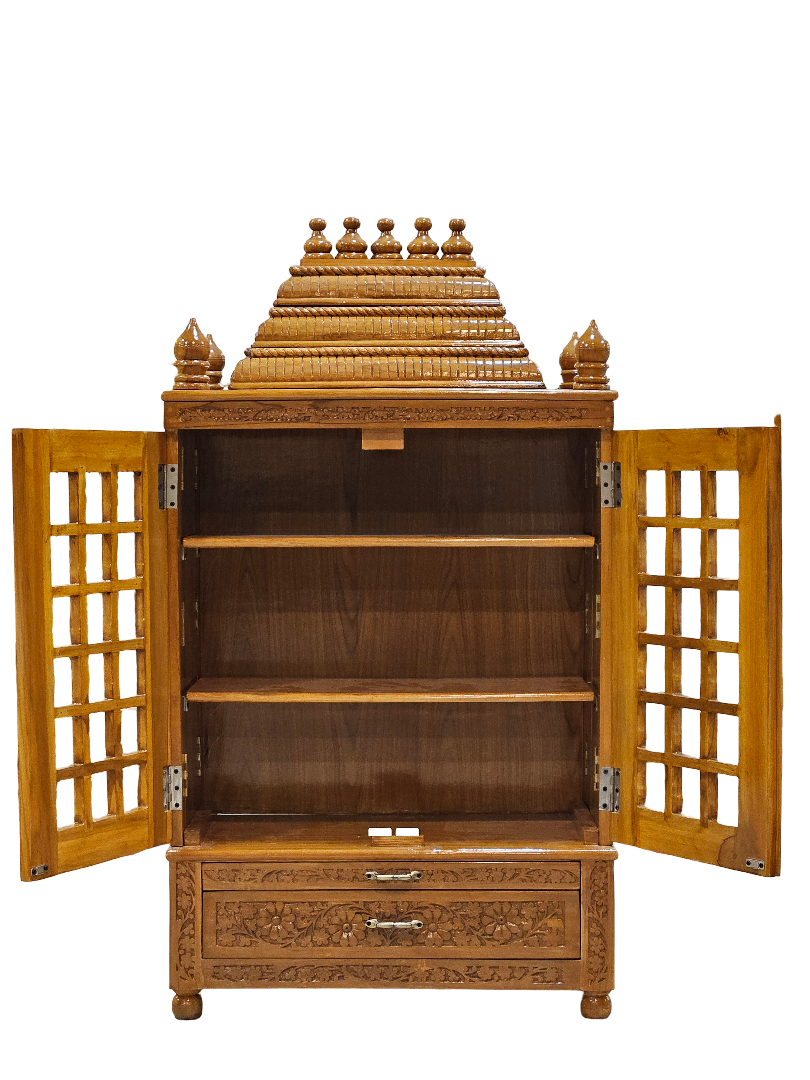 Durable Wooden Mandir with Minimalist Design - Image 3