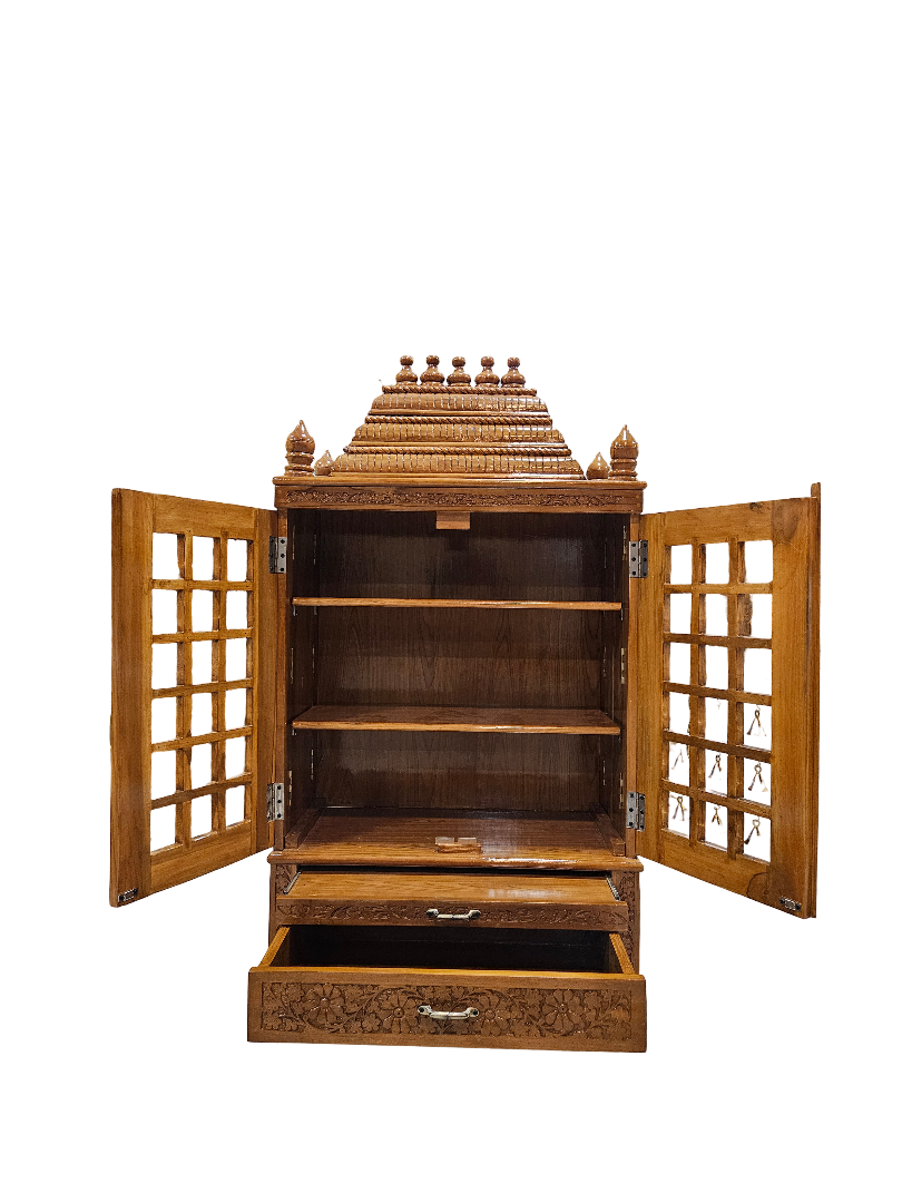 Durable Wooden Mandir with Minimalist Design - Image 4