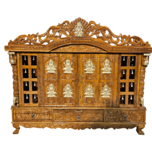 Classic Wooden Pooja Mandir with Ornamental Design