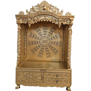 Elegant Handmade Wooden Temple with Drawers