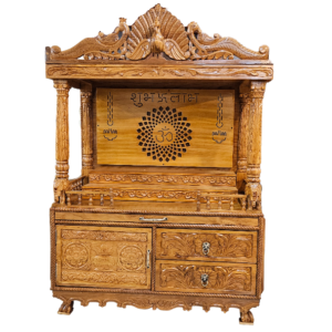 Durable Wooden Mandir with Minimalist Design