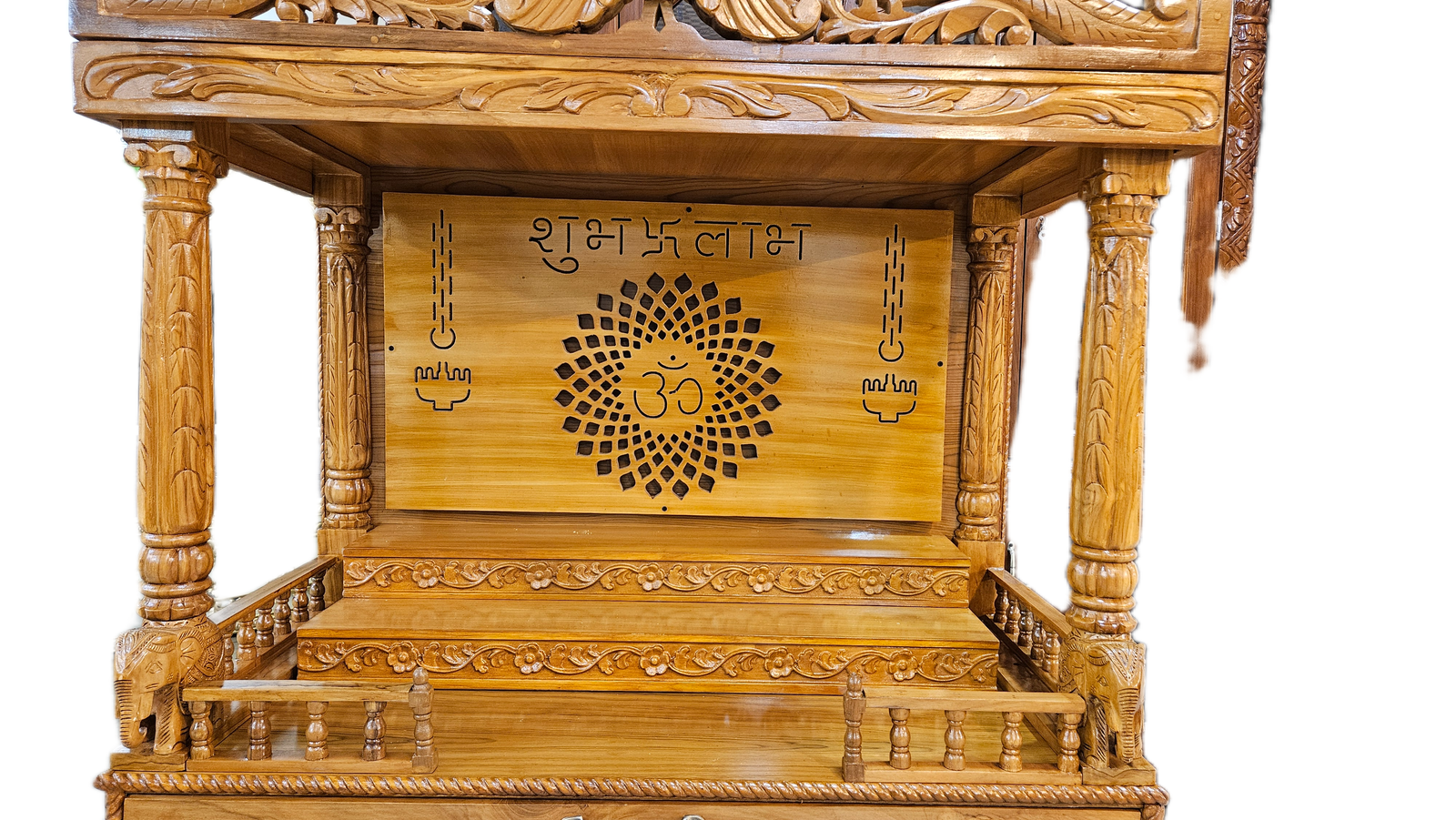 Durable Wooden Mandir with Minimalist Design - Image 4